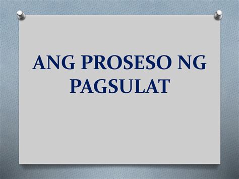 Solution Ang Proseso Ng Pagsulat 1 Studypool