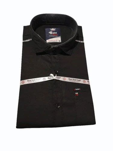 Plain Men Black Cotton Shirt Casual Full Sleeves At Rs 330 In Delhi