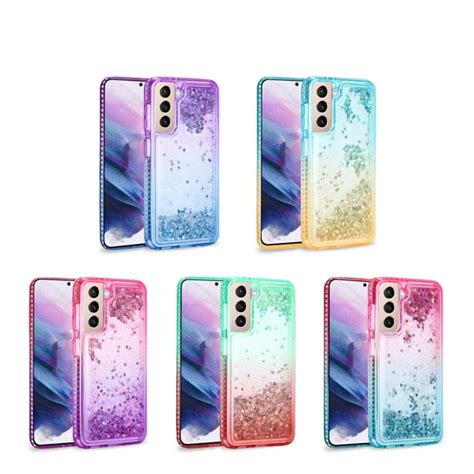 Samsung Galaxy S21 Plus Phone Case Slim Durable Liquid Glitter Dual