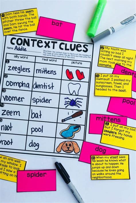 Context Clues Hands On Vocabulary Activities Lesson Plans Games Task