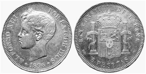 Spagna Alfonso Xiii Pesetas Ag Spl Colpetto Al