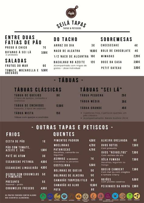 Menu 2024 - Sei Lá Tapas in Vila Nova de Famalicão | TheFork