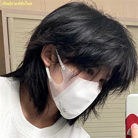 Jual Wig Pria Kepala Mullet Panjang Rambut Lurus Tampan Cocok Untuk