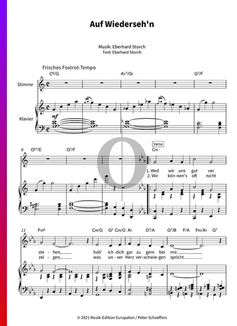 Auf Wiederseh n René Carol Piano Sheet Music OKTAV