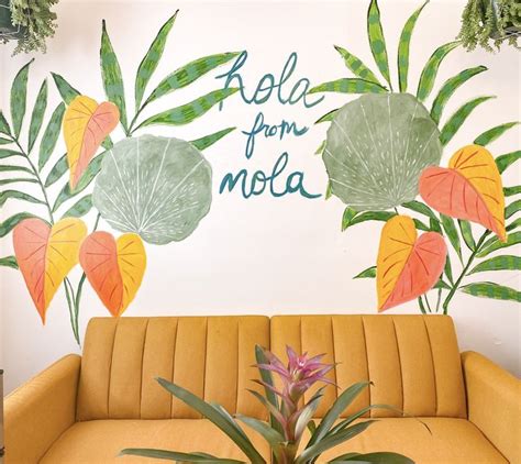 DIY Tropical Wall Mural | Mural, Wall murals, Wall painting