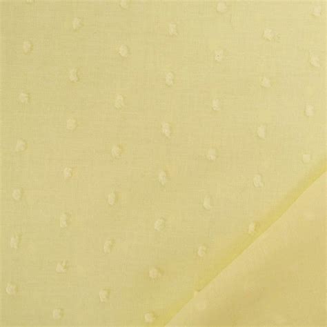 Tissu Voile De Coton Plumetis Jaune Pastel Oeko Tex Mercerine