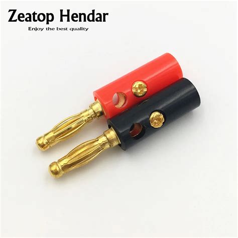 100pcs Gold Plated 4mm Banana Plug Audio Speaker Screw Banana Gold