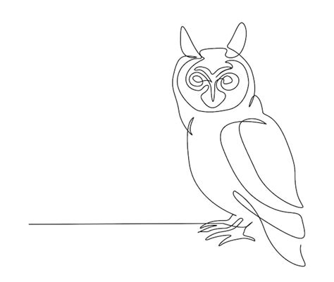 Premium Vector Continuous One Line Drawing Of Eagle Owl Bird Simple