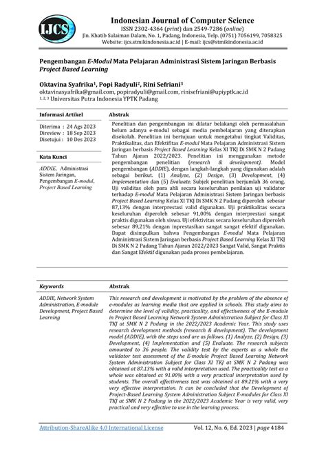 PDF Pengembangan E Modul Mata Pelajaran Administrasi Sistem Jaringan