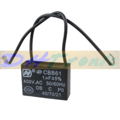 Jual Capacitor 1 400V AC Kotak Kapasitor Kipas Angin Kotak Hitam 1uF