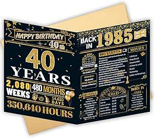 HOMANGA 40th Birthday Card 40th Birthday Gifts For Men Women Back In