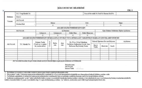 Aile Bildirim Formu Örneği 2023 Excel Ve Word Formatında ustbilgi