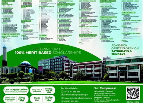 UOL University Of Lahore Admissions 2023 Last Date And Fee Structure