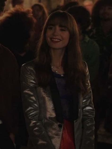 Emily In Paris S03 Lily Collins Silver Blazer Sale