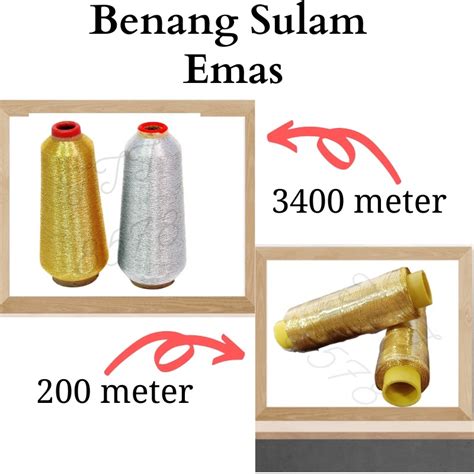 Benang Sulam Emas Silver Benang Emas Sulam Benang Gold Gold Embroidery