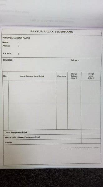 Detail Contoh Faktur Pajak Sederhana Koleksi Nomer 27