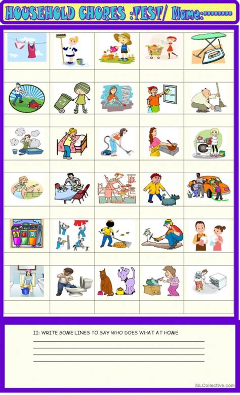 Household Chores Voc Test English Esl Worksheets Pdf And Doc