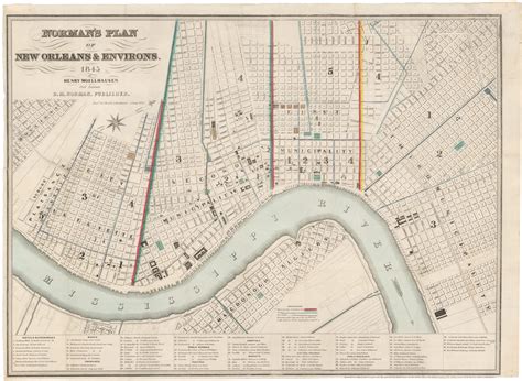 A Rare And Important Plan Of New Orleans By Henry Moellhausen Rare