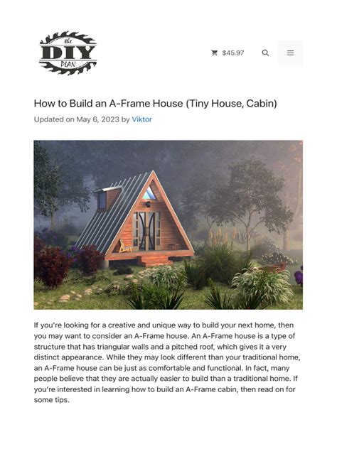 How To Build An A-Frame House (Tiny House, Cabin) - TheDIYPlan | PDF ...