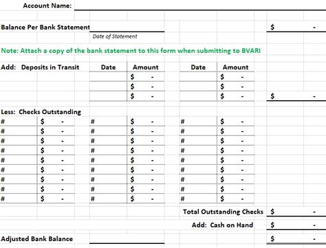 10 Bank Reconciliation Template Get Free Documents Excel PDF