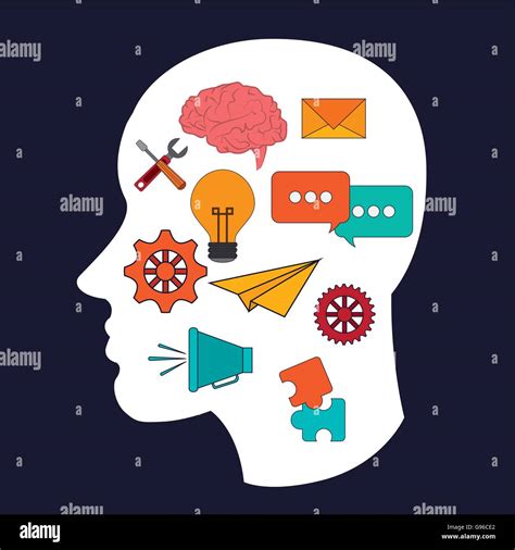 Human Head Icon Thinking Design Vector Graphic Stock Vector Image