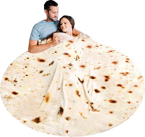 Freesooth Burritos Tortilla Blanket Tortilla Throw Blanket Realistic Food Blanket Soft Plush