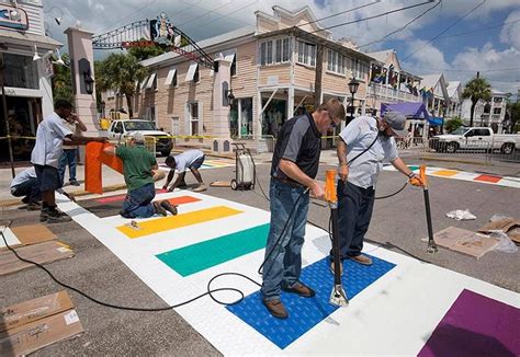 Key West Installs Permanent Rainbow Crosswalks At Duval And Petronia