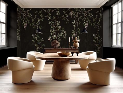 elevate  living room  stunning black wallpaper