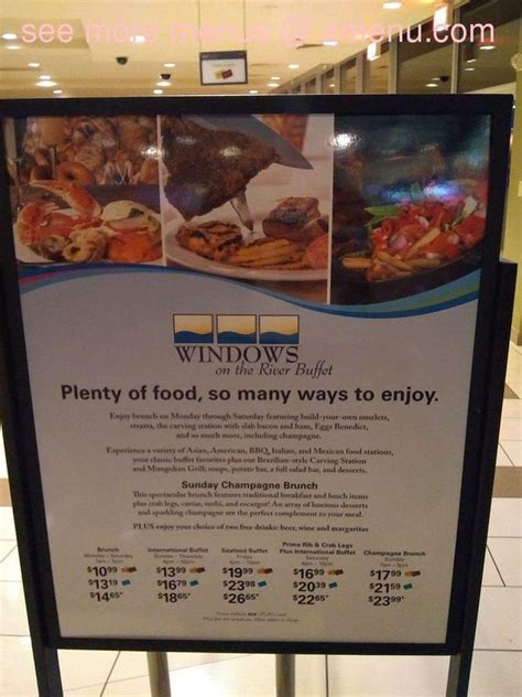 Online Menu of Windows on the River Buffet Restaurant, Laughlin, Nevada ...