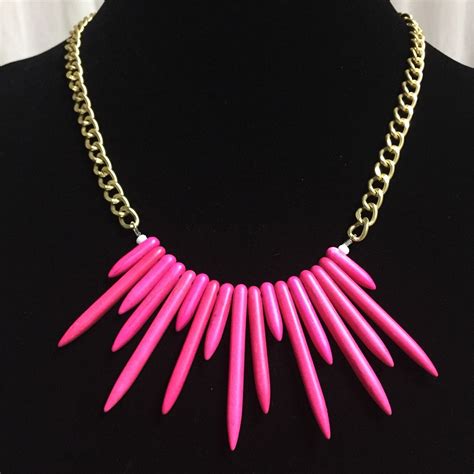 Pink Spike Necklace By Poppinjames On Etsy