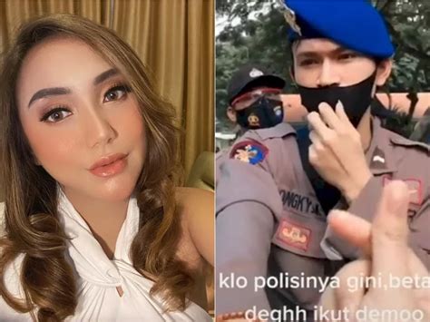 Viral Video Polisi Tampan Digoda Pendemo Wanita Salmafina Sunan