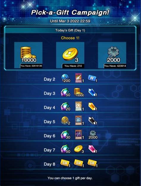 Pick A Gift Campaign February 2022 YuGiOh Duel Links GameA