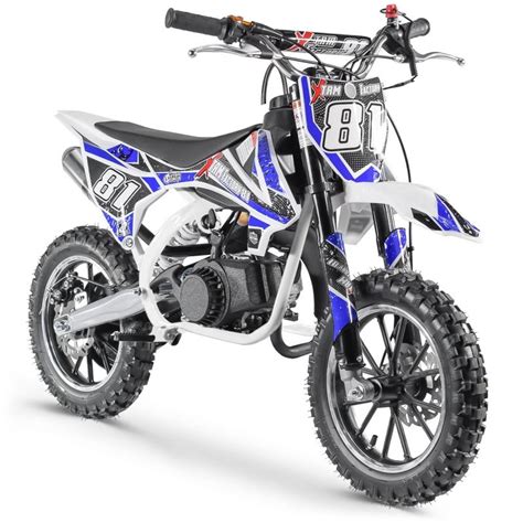 Moto Cross Pocket 50cc 2 Temps 10 10 Blanc Et Bleu LesTendances Fr