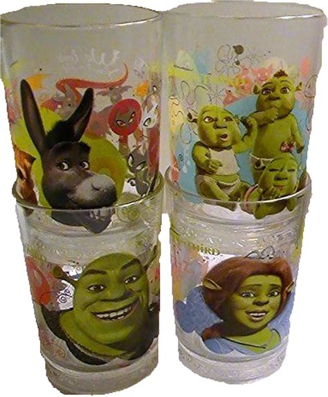 Shrek The Third 2007 McDonalds Glasses Complete Set Of 4 By McDonald S