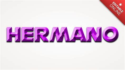 Hermano Purple Beveled Text Effect Generator