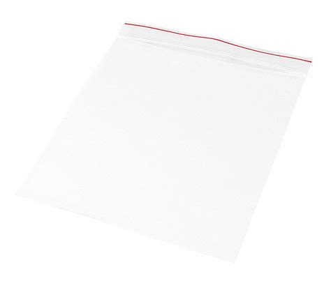 Minigrip Red Line Reclosable Poly Bag Mil Thick In Wd In Lg