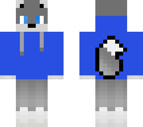 Wolf boy in a blue hoodie | Minecraft Skin