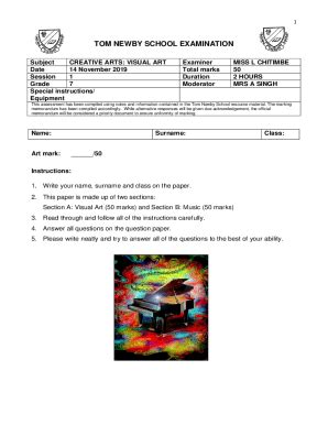 Fillable Online Grade Creative Writing Exam November Edit As