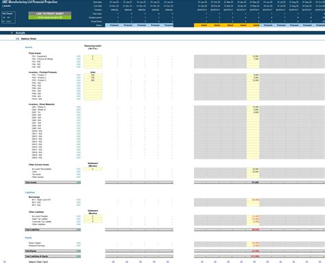 Excel Template Manufacturing Startup Existing Business Financial