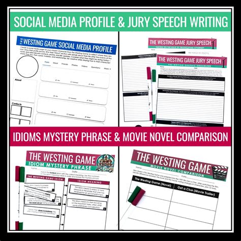 The Westing Game Activity Bundle - Creative Novel Activities and Assig