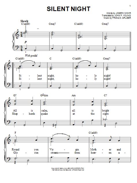 Franz Gruber Silent Night Sheet Music For Easy Guitar Download Pdf