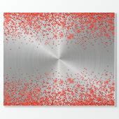 Trendy Silver Metallic Red Glitter Wrapping Paper | Zazzle