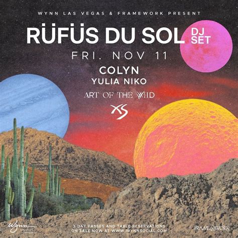 RÜFÜS DU SOL DJ SET Tickets at XS Nightclub in Las Vegas by XS Tixr