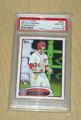 2012 Topps Bryce Harper Rookie Card RC Screaming 661 PSA 10 GEM MINT