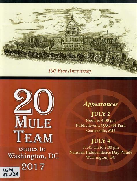 Mule Team Comes To Washington Dc Years Anniversary Maultier