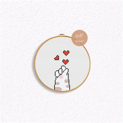 Valentine Heart Cross Stitch Pattern Valentines Day Cross Stitch Pdf