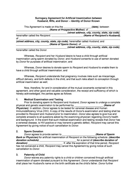 Surrogacy Agreement Template Fill Online Printable Fillable Blank