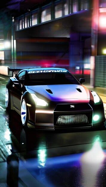 night nissan skyline gtr  premium ai generated image