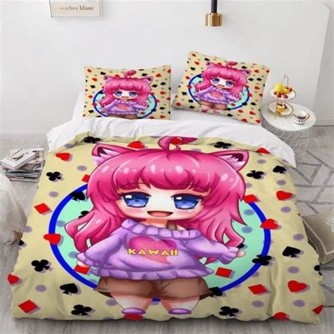 Animé Parure De Lit 2 Personnes 3D Motif Douce Housse De Couette