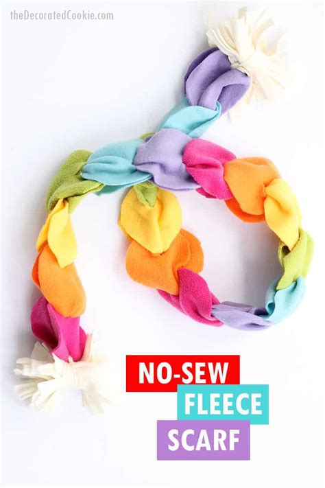 Rainbow No Sew Fleece Scarf Kid Friendly Printable Instructions